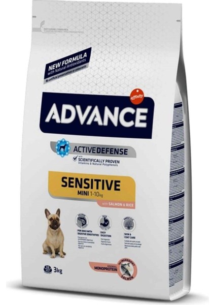 Mini Sensitive Somonlu Küçük Irk Yetişkin Köpek Maması 3 kg