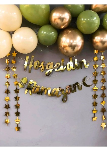Hoşgeldin Ramazan Gold Yazı Ledli Zincir Balon Seti 11 Ayın Sultanı Ramazan Bayramı Oda Süsleme Seti indirimleri