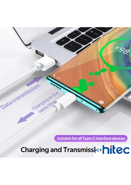 2in1 5A 120W Usba To Type-C ve Lightning Hızlı Data ve Şarj Kablosu 120CM SX21C