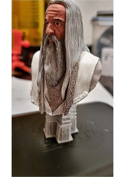 Ak Saruman Yüzüklerin Efendisi Lotr Boyalı Büst 20 cm Yükseklik Büyük Boy