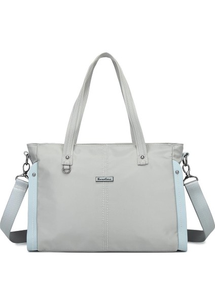 Saten Kumaş Kadın Omuz Çantası Barcelona 2138 Açık Gri