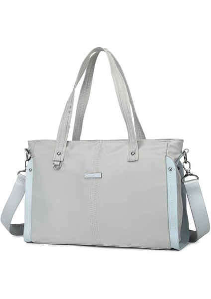 Saten Kumaş Kadın Omuz Çantası Barcelona 2138 Açık Gri modelleri