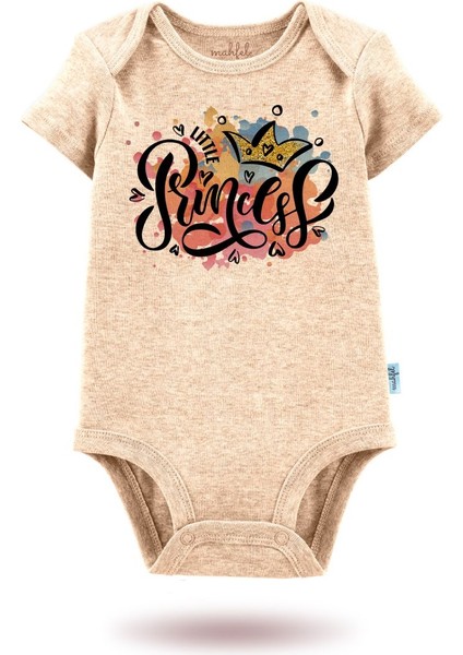 2'li Organik"princess" Baskılı Kısa Kollu Bebek Body Zıbın KISA-BEJ-KAHVE593-604 fiyatları