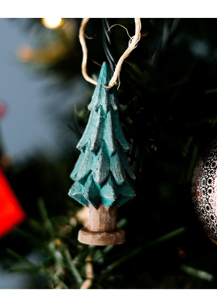 4lü Yılbaşı Ağacı Süsü Yılbaşı 4lü Ağaç Süsü Noel Baba Kardan Adam Sincap Çam Ağacı