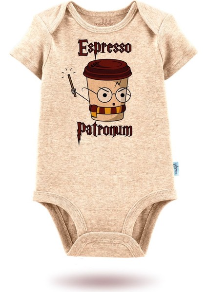 2'li Organik"espresso Patronum" Baskılı Kısa Kollu Bebek Body Zıbın KISA-BEJ-KAHVE719-796 modelleri