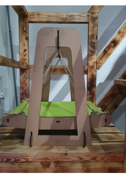 Yeşil Ahşap Kedi Salıncağı 52 x 36 x 47 cm modelleri