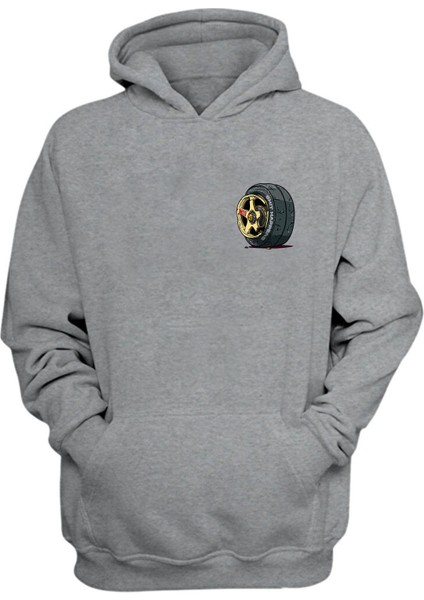 Shıt Happens Baskılı Gri Normal Kalıp Şardonlu Kalın Sweatshirt