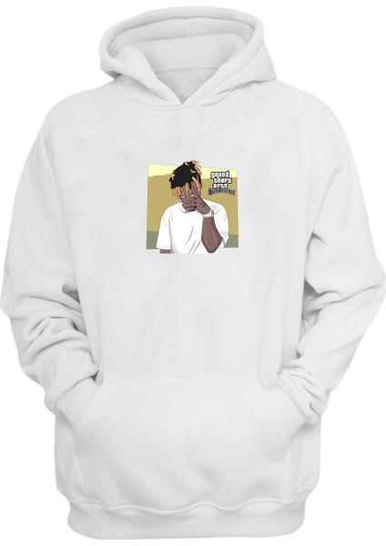 Grand Theft Auto San Andreas Baskılı Beyaz Normal Kalıp Şardonlu Kalın Sweatshirt