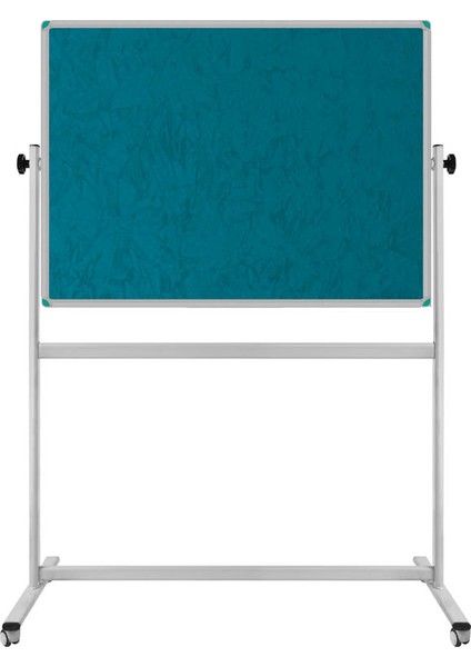 120 x 200 cm Çift Taraflı 360° Dönerli Tekerkli Mobil Turkuaz Kumaşlı Pano 188
