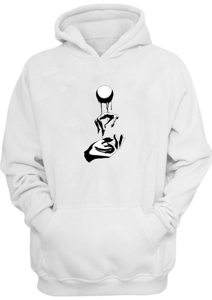 Elevate Baskılı Beyaz Normal Kalıp Şardonlu Kalın Sweatshirt