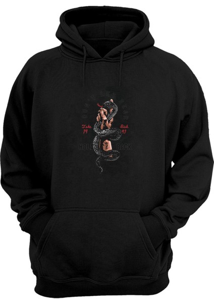 Dont Let Fear Baskılı Siyah Normal Kalıp Şardonlu Kalın Sweatshirt