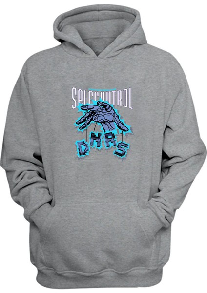 Self Control Baskılı Gri Normal Kalıp Şardonlu Kalın Sweatshirt