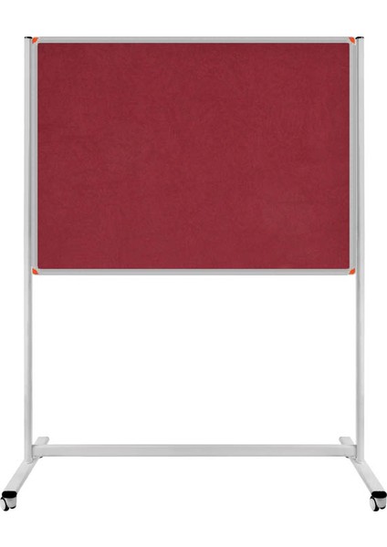 120 x 180 cm Tek Taraflı Sabit Tekerlekli Ayaklı Bordo Kumaşlı Pano 183