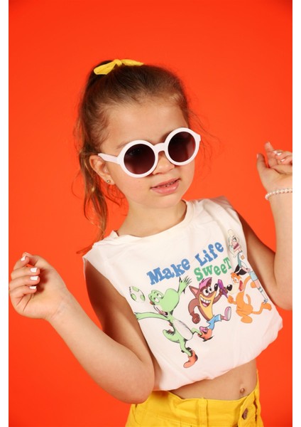 05-14 Yaş Kız Çocuk Ekru Sweet Bluz