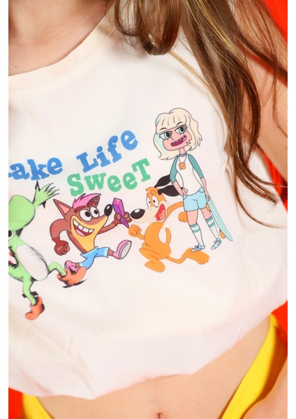 05-14 Yaş Kız Çocuk Ekru Sweet Bluz indirimleri