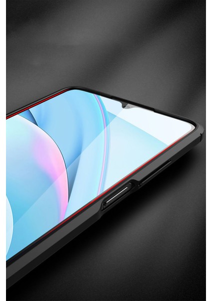 Xiaomi Redmi 9t Kılıf Focus Derili Silikon - Kırmızı 300099