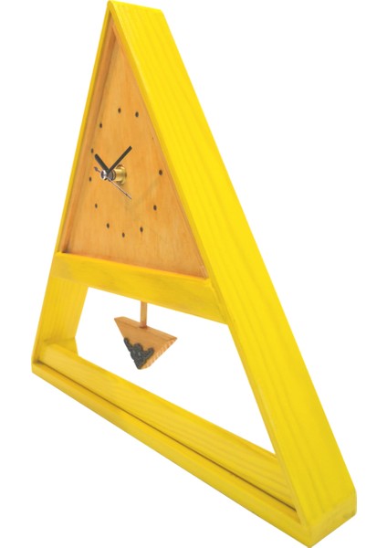 Masa ve Duvar Saati El Yapımı Sarkaçlı Triangle
