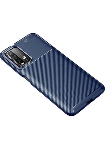 Xiaomi Redmi 9t Kılıf Focus Karbon Silikon - Lacivert 300099