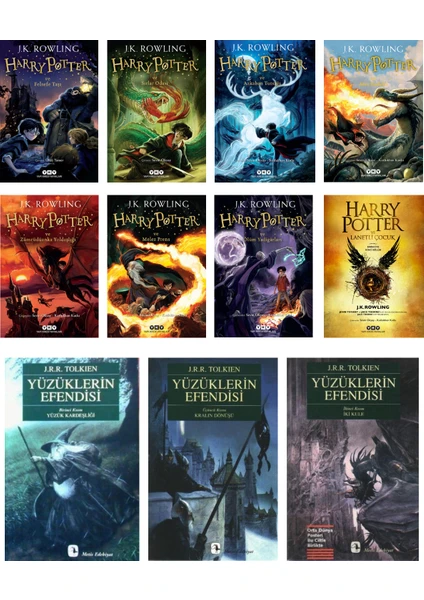 Harry Potter Set 8 Kitap - Yüzüklerin Efendisi Set 3 Kitap - J. K. Rowling