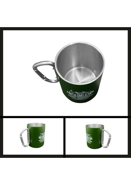 Uyguna-Yakala Yeşil OUT-1850 Orcamp Karabina Saplı Çelik Kupa BARDAK-MLZ.272