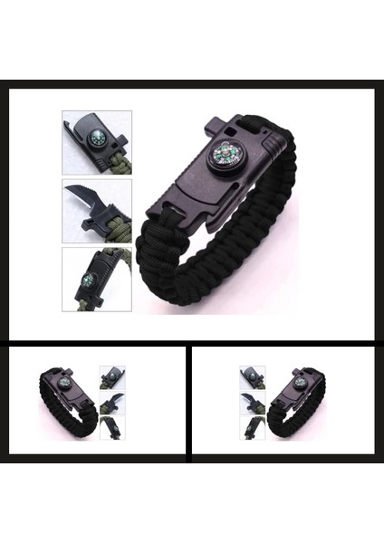 Uyguna-Yakala Siyah 9595 Pusulalı & Bıçaklı Paracord BILEKLIK-MLZ.220 fiyatları