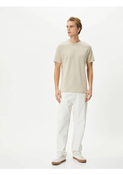 4SAM10160HK Erkek T-Shirt Bej modelleri