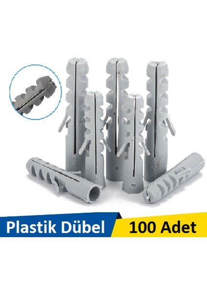 Plastik Dübel Paket 7 mm 100 Adet