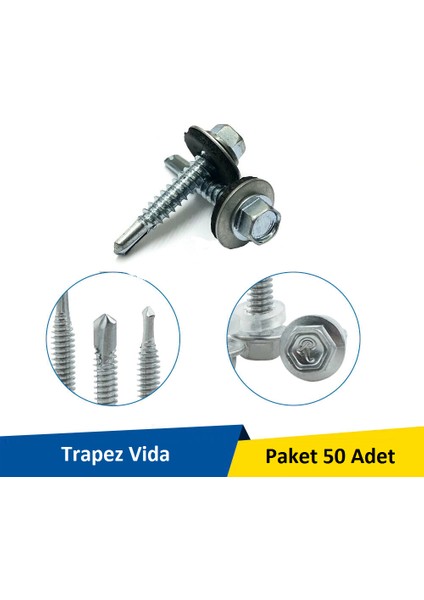 Matkap Uçlu Trapez Vidası 5.5X25 mm 50 Adet