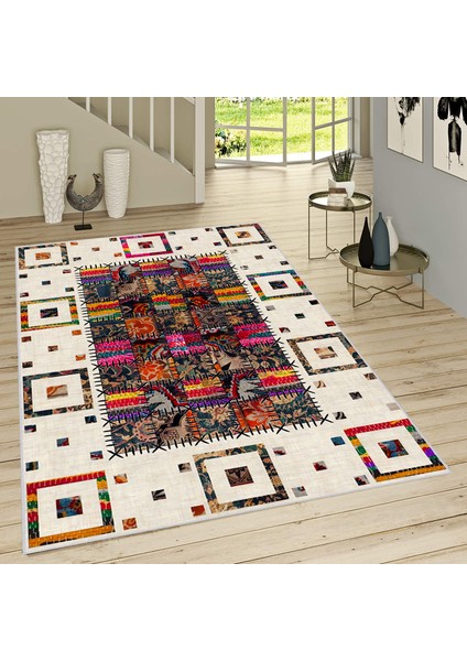 Dijital Baskı Yıkanabilir Kaymaz Taban Salon Halısı ve Yolluk RVG0740