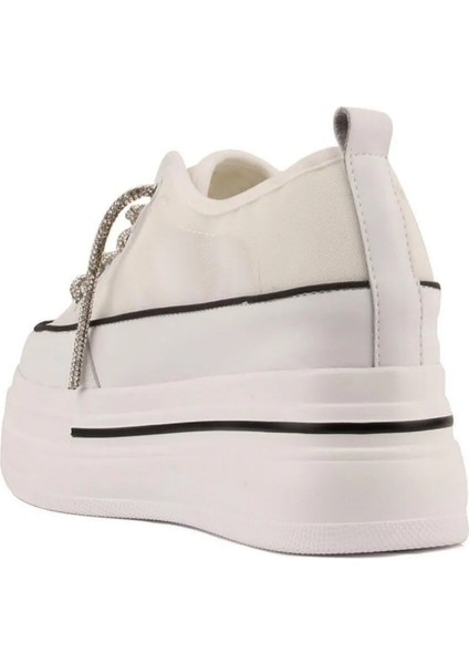 24Y345-10 Kadın Taş Bağcık Sneaker Ayakkabı