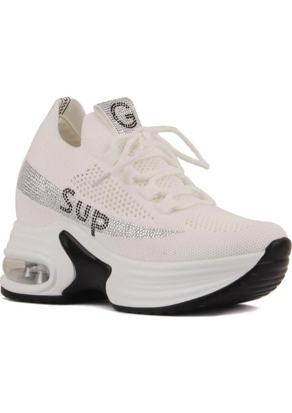 24Y300-3 Kadın Dolgu Taban Triko Taşlı Spor Ayakkabı fiyatları