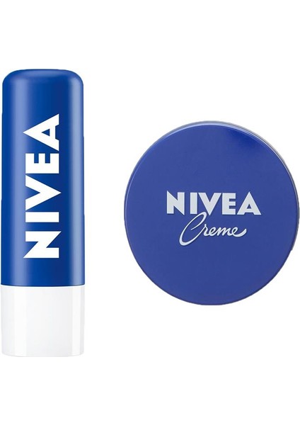 Nemlendirici Krem 150ML + Nivea Original Care Dudak Bakım Kremi 4.8gr 2li Bakım Seti
