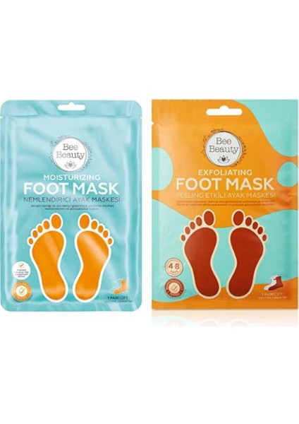 Peeling Etkili - Nemlendirici Ayak Maskesi 2'li Set