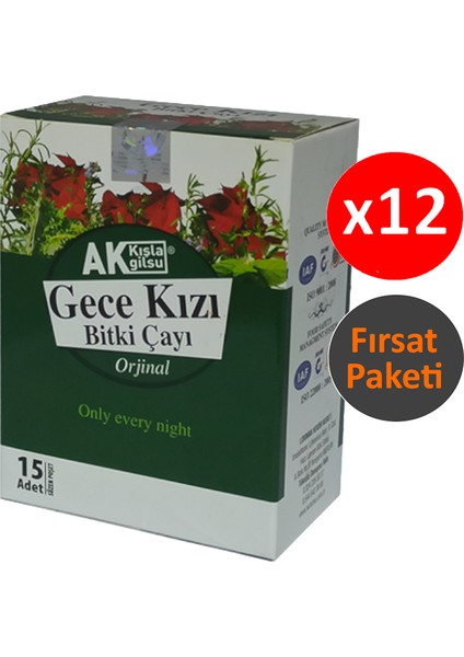 Gece Kızı Bitki Çayı 15'li Süzen Poşet (12 Adet x 15 Süzen Poşet)