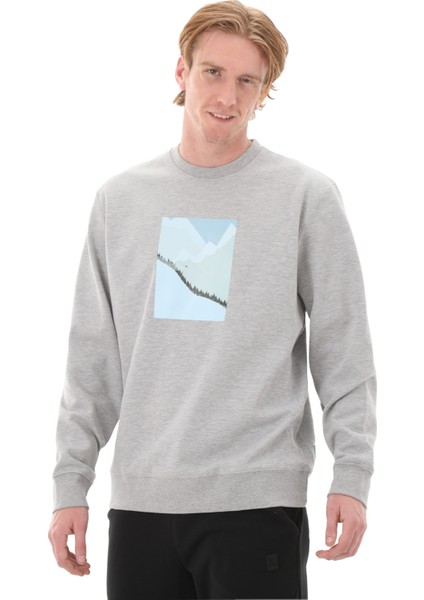 ESWTP0005 Esqudo Sweatshırt Prınt Erkek Sweatshirt Gri