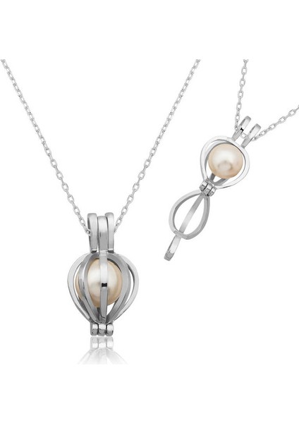 Gümüş Incili Bayan Kolye