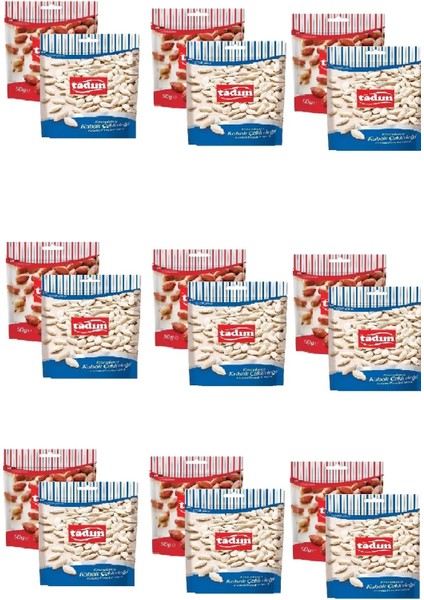 Kabak Çekirdeği 80 gr x 9 Adet ve Tuzlu Kavrulmuş Yer Fıstığı 90 gr x 9 Adet