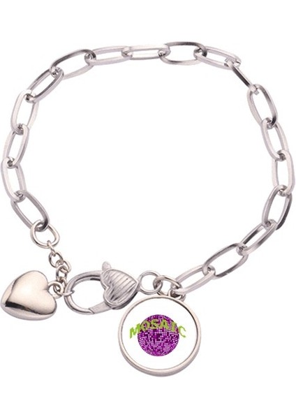 Mosaik Dünya Surrounds Densely Heart Chain Bracelet Jewelry Charm Fashion (Yurt Dışından)
