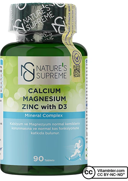 Nature's Supreme Calcium Magnesium Zinc With D3 90 Tablet