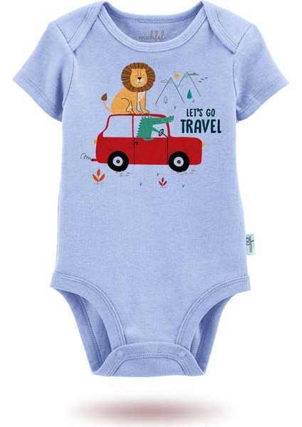 2'li Organik"eğlenceli Gün" Baskılı Kısa Kollu Bebek Body Zıbın KISA-MAVI-BEJ193-276 modelleri
