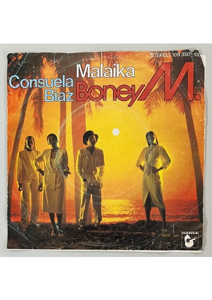 Boney M Malaika - Consuela Biaz 45 Lik Plak (Orjinal Dönem Baskı)