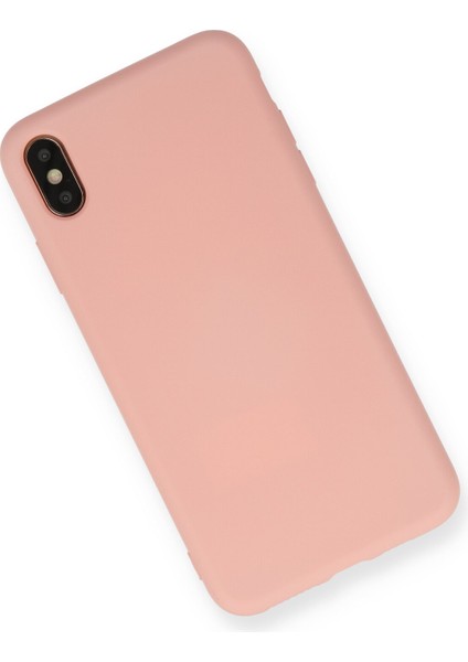 Iphone Xs Kılıf Nano Içi Kadife Silikon - Pudra 300099