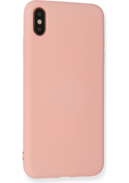 Iphone Xs Kılıf Nano Içi Kadife Silikon - Pudra 300099