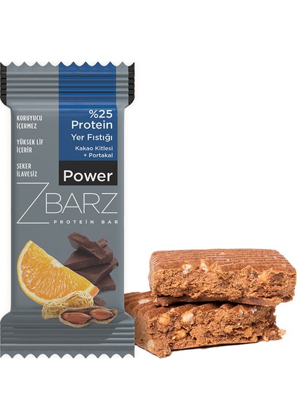 Power Protein Bar Yer Fıstığı, Portakal 20 x 35 gr