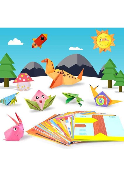 Yaşam Tarzı Için Bir Çocuklar Origami Kiti 3D Karikatür Hayvan Origami Kitap Yeni Başlayanlar Için Çift Taraflı Origami Kağıtları Okul Zanaat Lessoldren Dıy Oyuncaklar (Yurt Dışından)