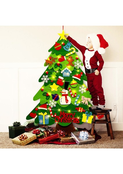 LED Işık Stili ile C Çocuklar Dıy Süsleme ile Noel Ağacı Oyuncak Keçe Çocuk Ev Mutlu Noeller Noel Dekor Noel Baba Yeni Yıl Ağacı Noel Çocuk Hediyeleri (Yurt Dışından)