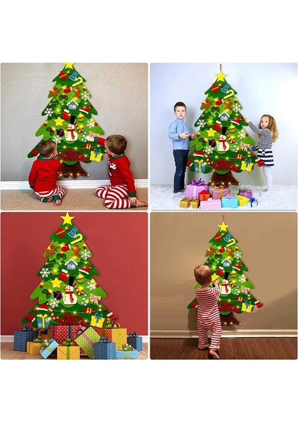 LED Işık Stili ile C Çocuklar Dıy Süsleme ile Noel Ağacı Oyuncak Keçe Çocuk Ev Mutlu Noeller Noel Dekor Noel Baba Yeni Yıl Ağacı Noel Çocuk Hediyeleri (Yurt Dışından)