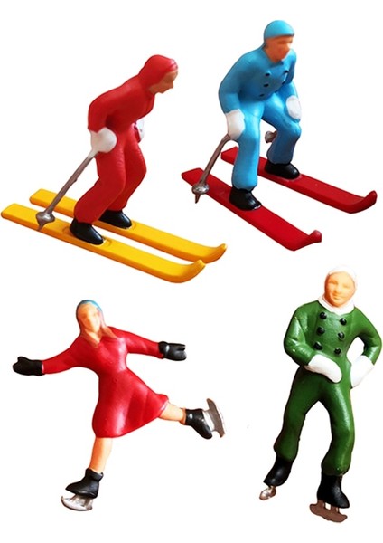 No.4 Tarzı Ho Ölçekli Model Figür Seti Kayakçılar Patenciler Manzara Modeli Vahşi Doğa Doğal Düzen Manzara Diy Minyatür Dioramalar Ekran (Yurt Dışından)