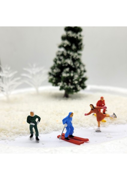 No.4 Tarzı Ho Ölçekli Model Figür Seti Kayakçılar Patenciler Manzara Modeli Vahşi Doğa Doğal Düzen Manzara Diy Minyatür Dioramalar Ekran (Yurt Dışından)