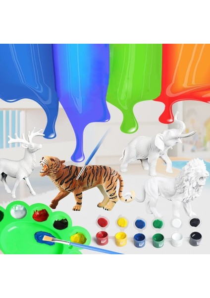 Erkek Aslan Tarzı Çocuklar Dıy Bulmaca Boyama Boyama Orman Hayvan Kaplan Aslan Modeli Set Zanaat Plastik Oyuncak Boyalı Dinozor Beyaz Doğum Günü Hediyesi (Yurt Dışından)